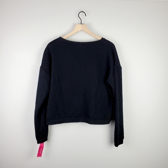 Xhilaration Black Quilted Crewneck XL BNWT - Picture 6 of 6